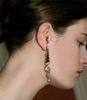 18 carat gold, enamel, aquamarine earring