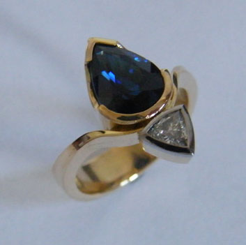 australian blue sapphire and diamond ring